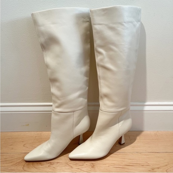 MARC FISHER Hallie White Boots Over the Knee Boots High Leather 7.5 - Picture 11 of 14